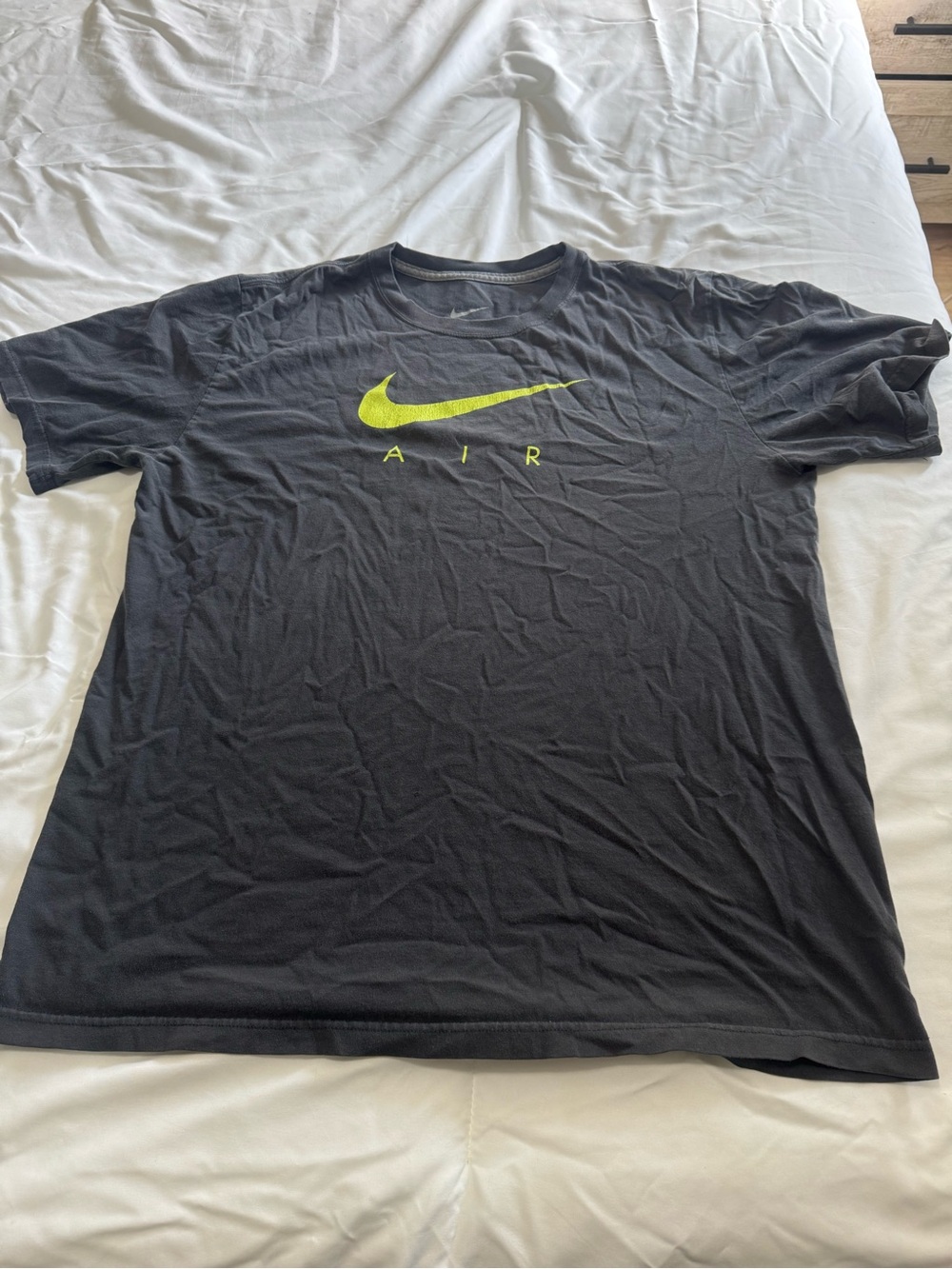 Nike Men’s Black Short Sleeve Tee with Neon Yellow Swoosh